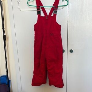 Lands End Kids Red Snow Ski Bibs